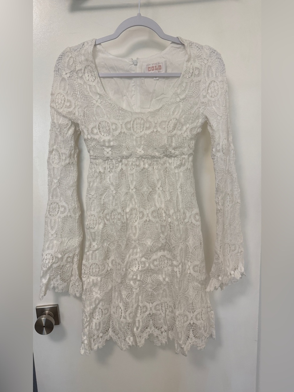 Stone Cold Fox Billie dress white size 0 long sleeve mini dress lace